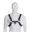 LEATHER BODY ARNES CUERO AZUL Y NEGRO CHEST BULLDOG