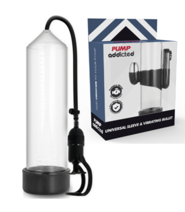 PUMP ADDICTED BOMBA ERECCIÓN RX5 TRANSPARENTE CON VIBRADOR