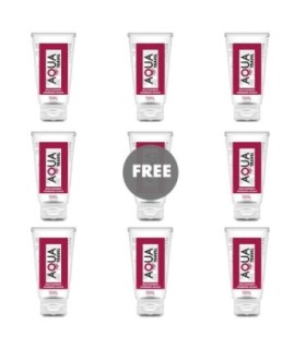 AQUA TRAVEL LUBRICANTE BASE AGUA SABOR FRAMBUESA SALVAJE - 50 ML 8+1 GRATIS