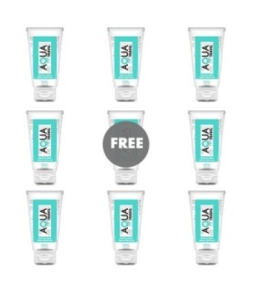 AQUA TRAVEL LUBRICANTE BASE AGUA SABOR FRUTAS TROPICALES - 50 ML 8+1 GRATIS