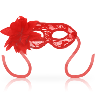 OHMAMA MASKS ANTIFAZ CON ENCAJES Y FLOR - ROJO