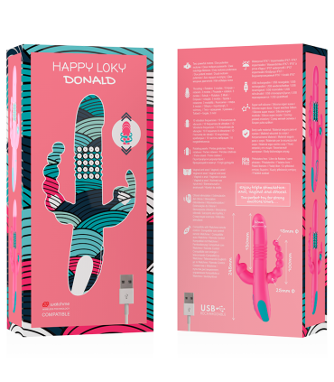 HAPPY LOKY DONALD TRIPLE ESTIMULACIÓN: ANAL, PUNTO G & CLÍTORIS COMPATIBLE CON WATCHME WIRELESS TECHNOLOGY