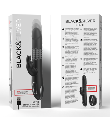 BLACK&SILVER KENJI STIMULATING VIBE COMPATIBLE CON WATCHME WIRELESS TECHNOLOGY